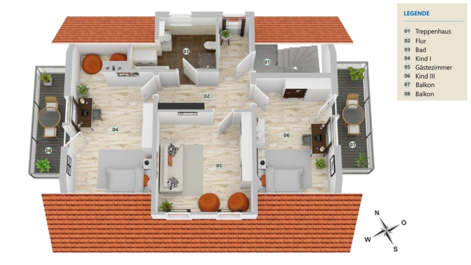Grundriss Wohnhaus Obergeschoss