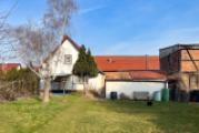 Gartenansicht kleines EFH + Scheune