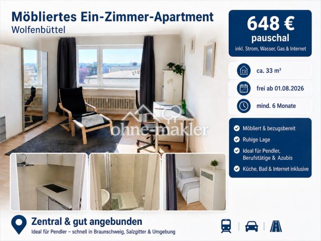 Möbliertes 1 Zimmer Apartment 