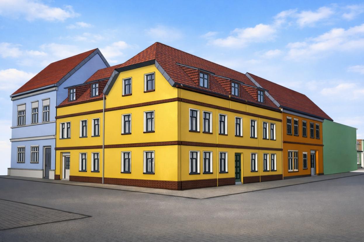 Ansicht Gebäude Planung 