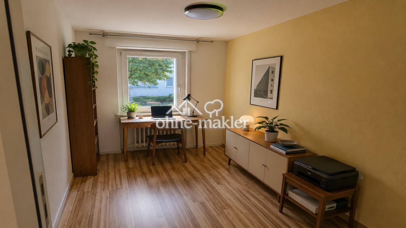 Arbeitszimmer KI-möbliert
