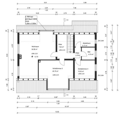 Grundriss Obergeschoss 