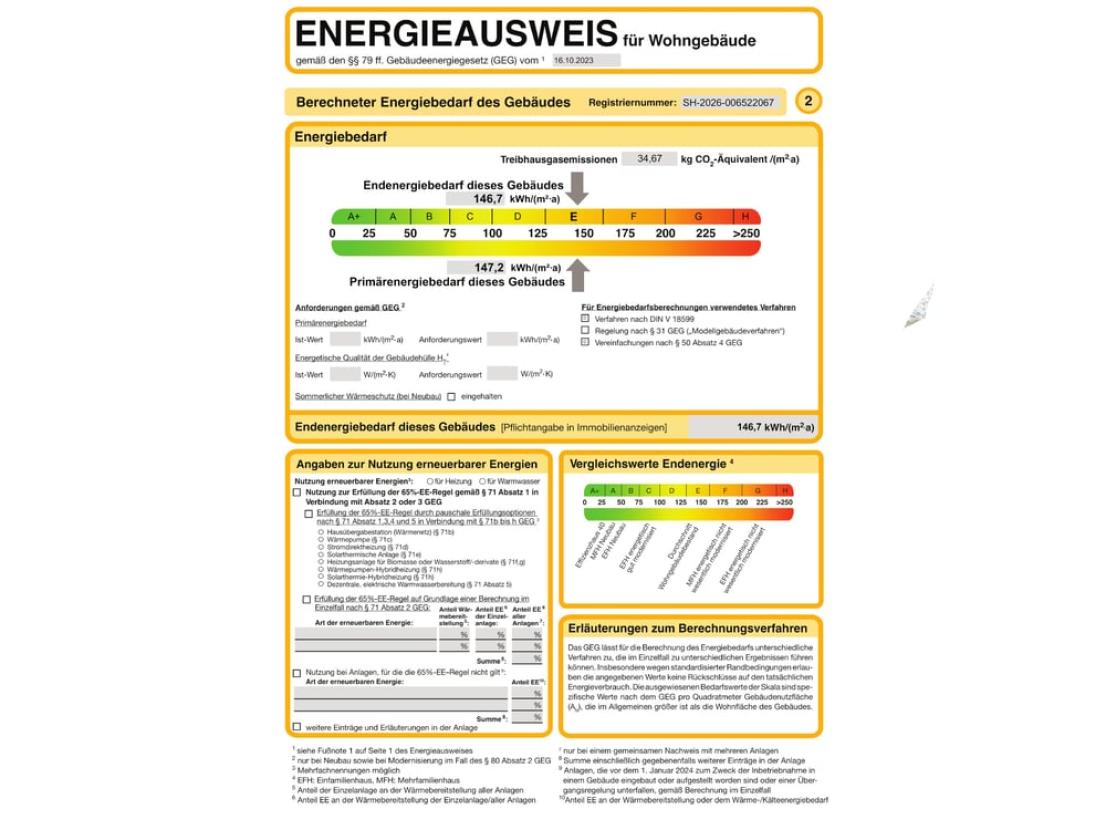 Energieausweis eine Seite