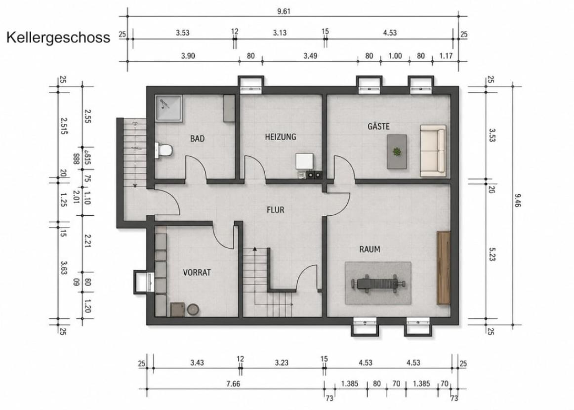 Grundriss KG 