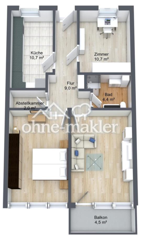 Grundriss 3 Zimmer