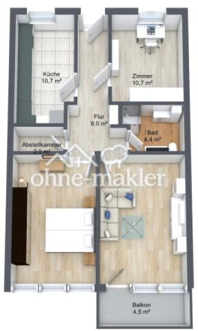 Grundriss 3 Zimmer