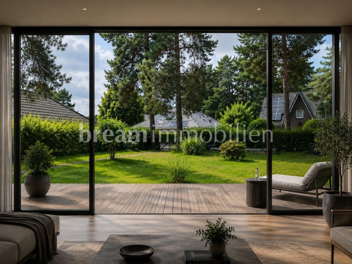 KI Bild, Blick in den Garten
