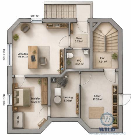 Grundriss-Enliegerwohnung