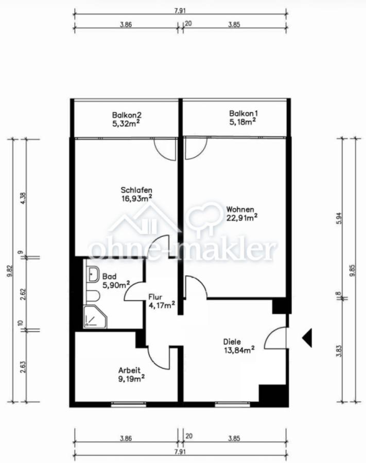 Grundriss der Wohnung