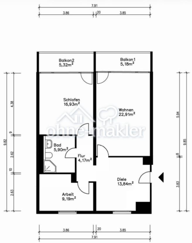 Grundriss der Wohnung