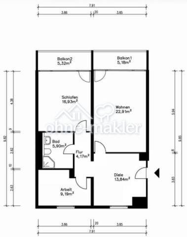 Grundriss der Wohnung