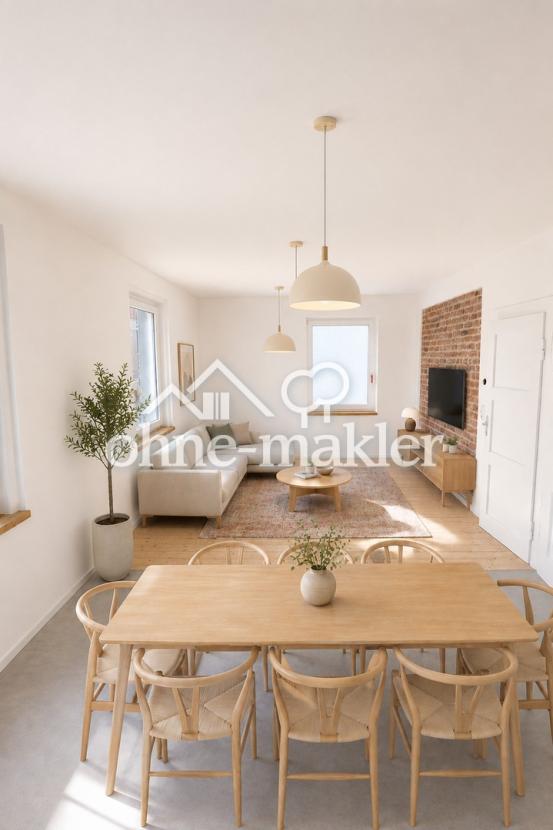 EG Wohnzimmer Küche KI-generie