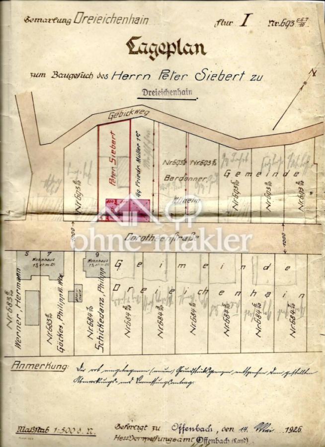 Lageplan 1926