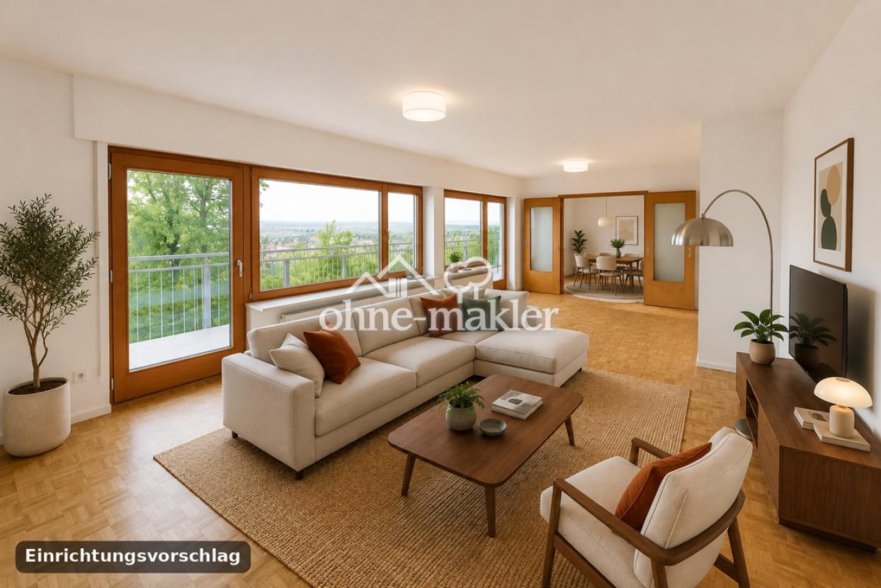 Wohnzimmer mit Rheinblick