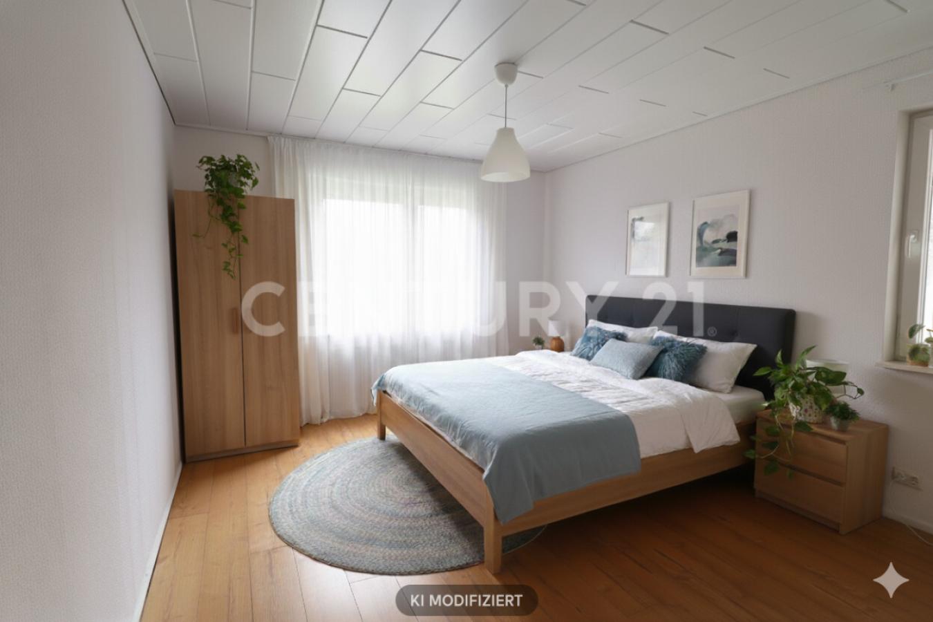 Schlafzimmer mit KI möbliert