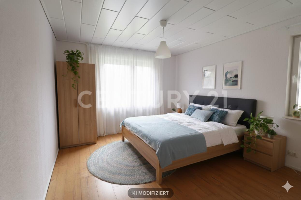 Schlafzimmer mit KI möbliert