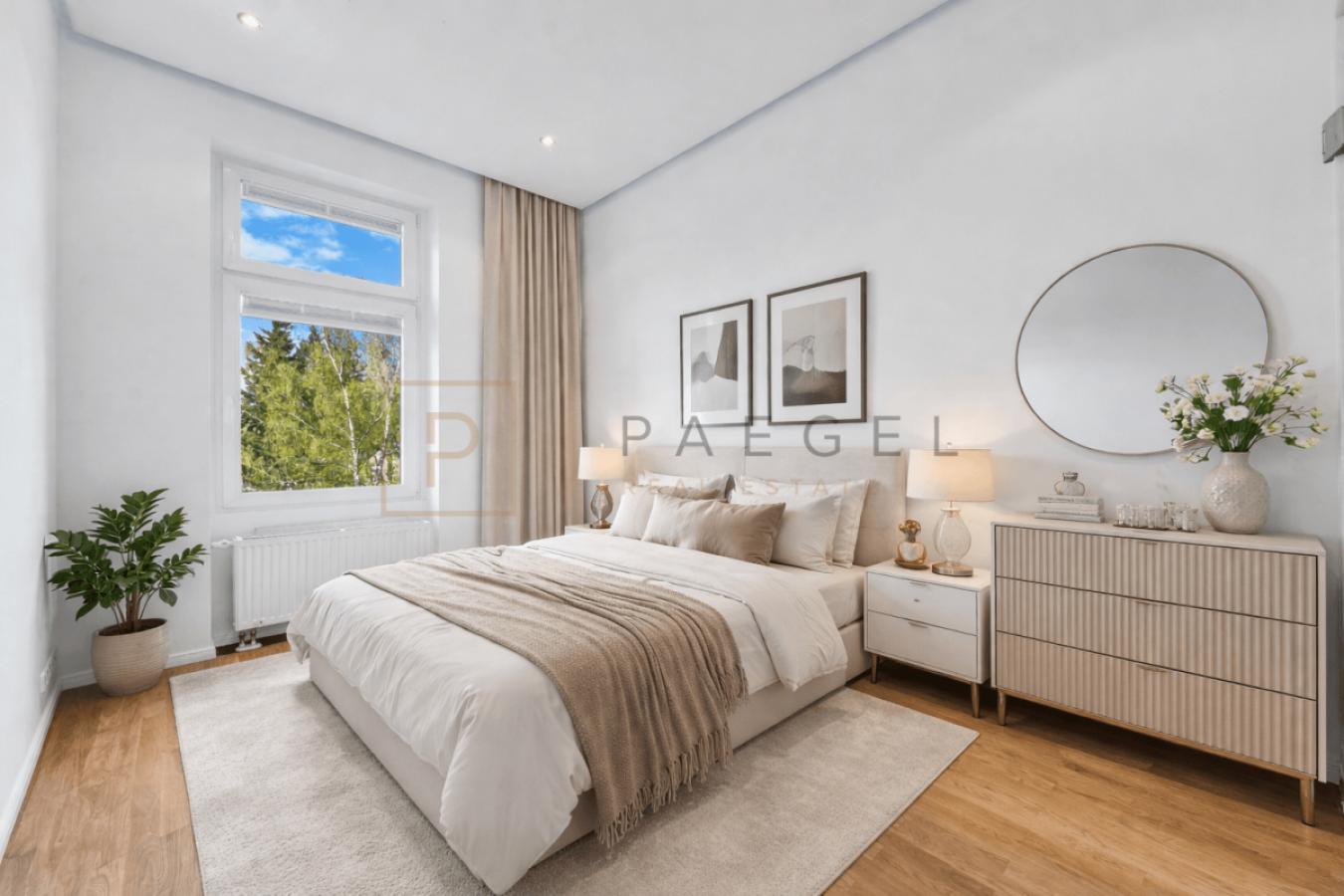 Schlafzimmer zum Hof (visualisiert)