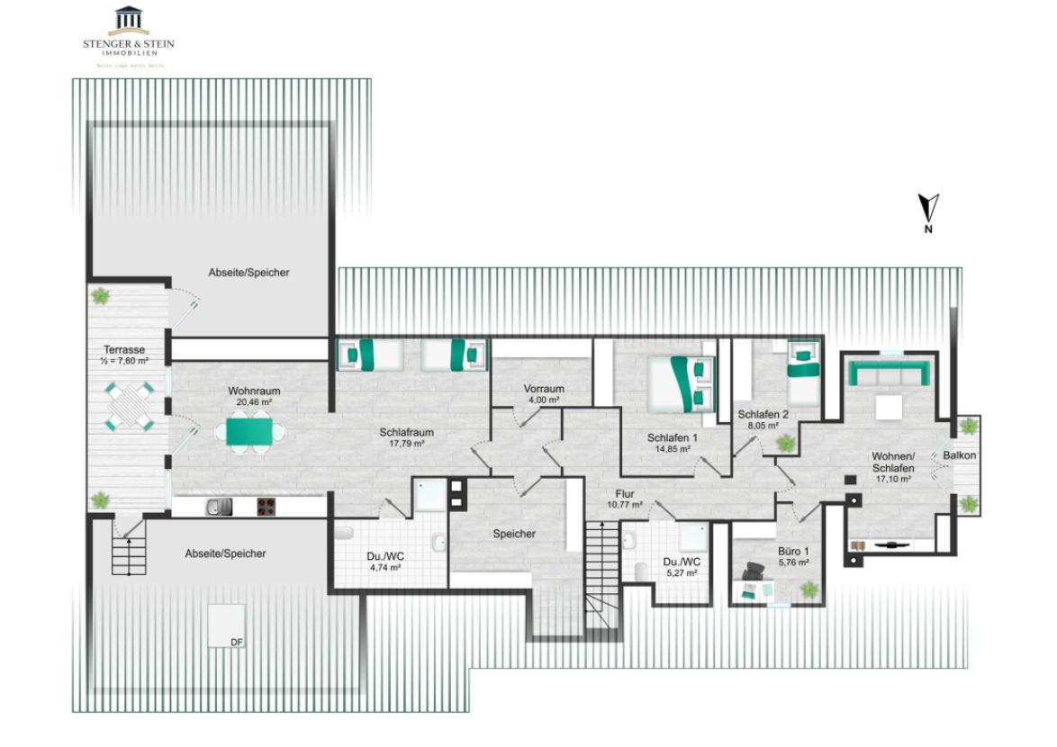 Grundriss Obergeschoss / Ferienwohnung