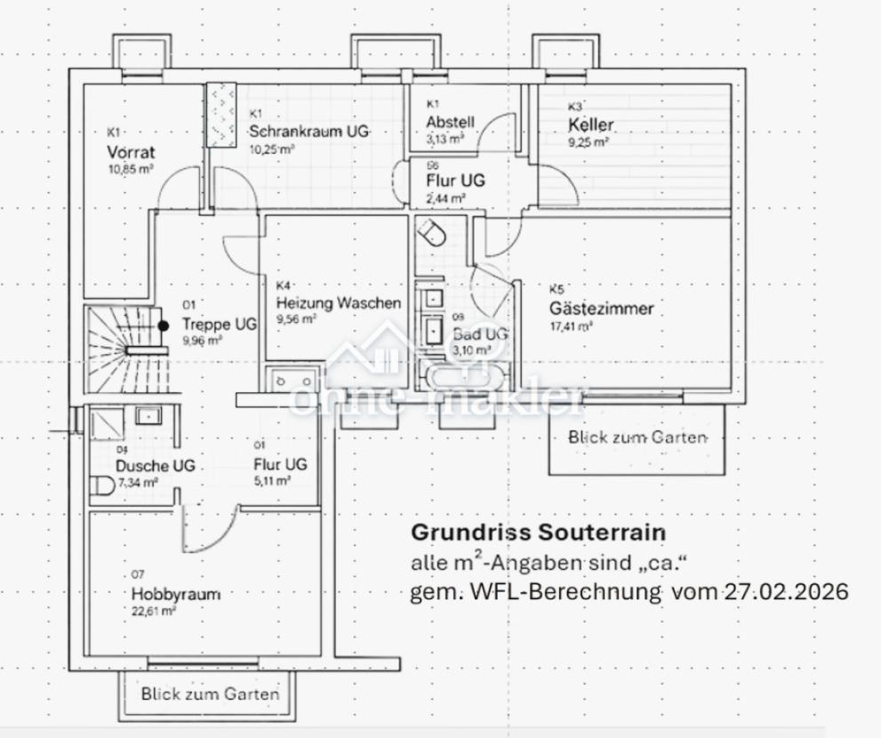 Grundriss Souterrain