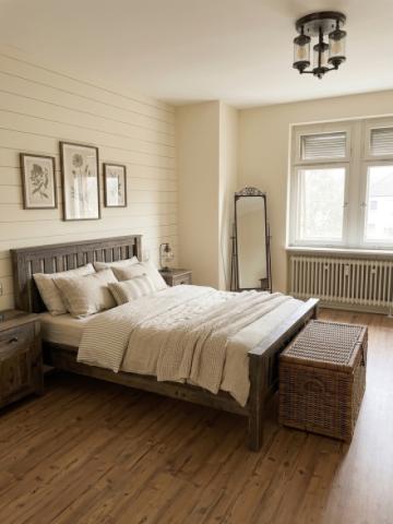 Schlafzimmer Virtuell möbliert (KI-generiert) - Wohnung wird unmöbliert übergeben