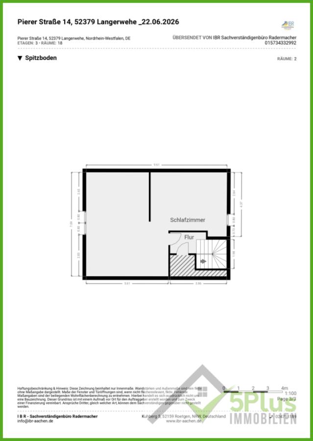 Grundriss Spitzboden