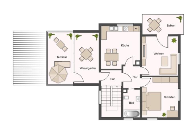 Grundriss EG mit Ladengeschäft-Büro