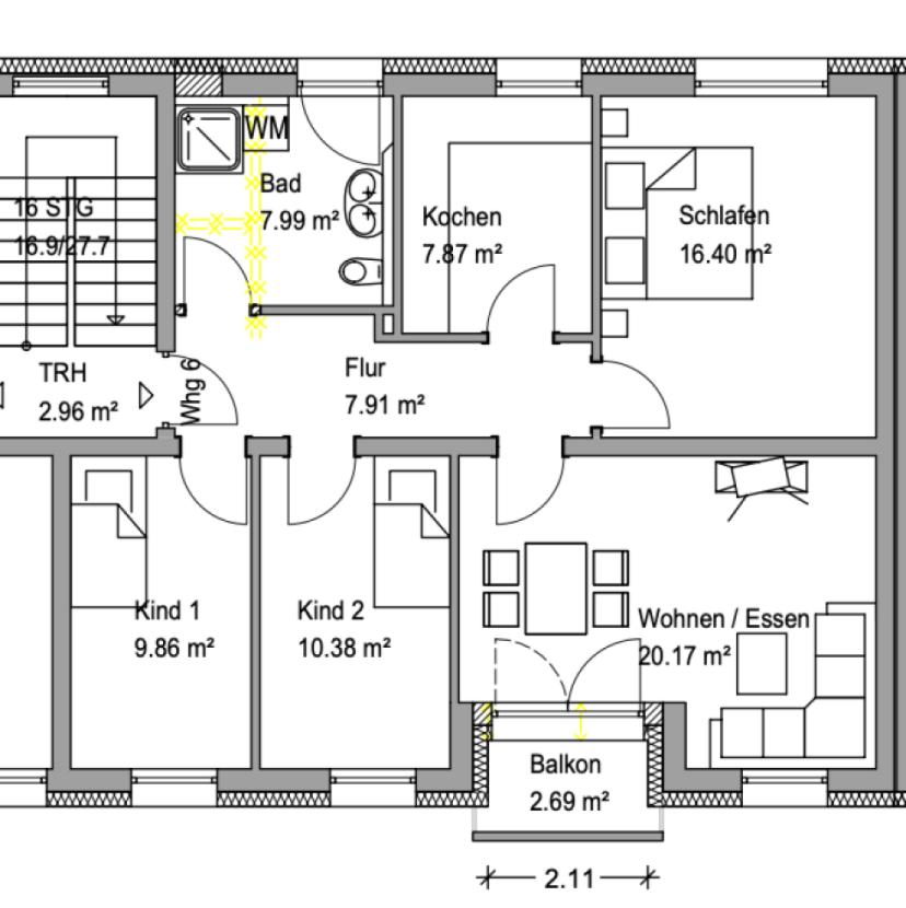 Grundriss WHG 6, Haus 3 