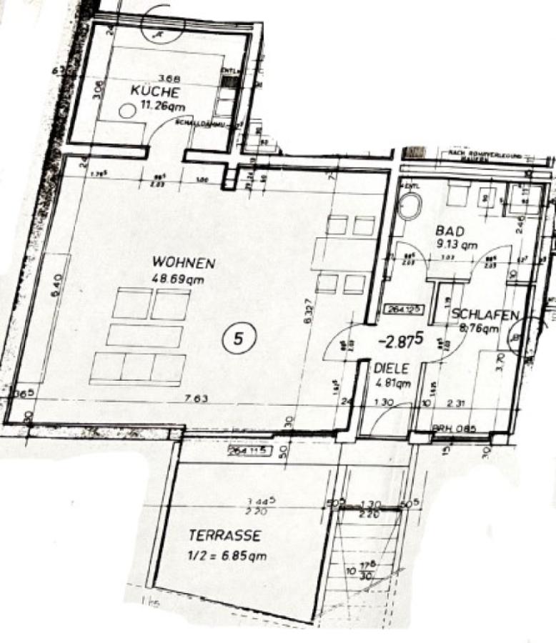 Grundriss Einheit 03 im Souterrain