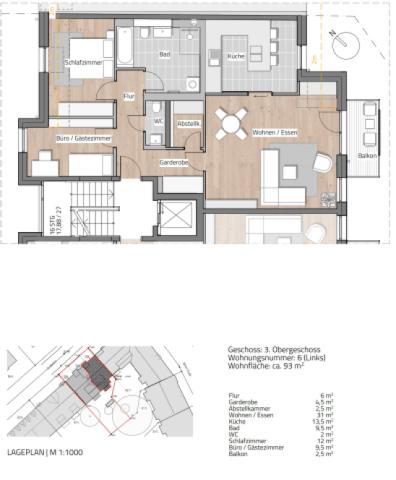Grundriss 3-Raum WE06