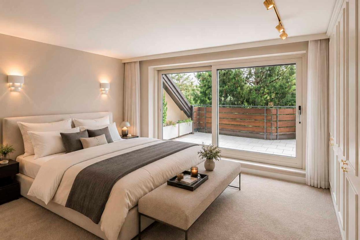 Masterschlafzimmer mit Blick