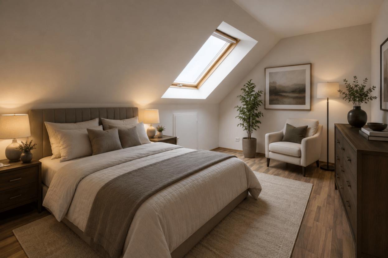 Schlafzimmer mit KI bearbeitet