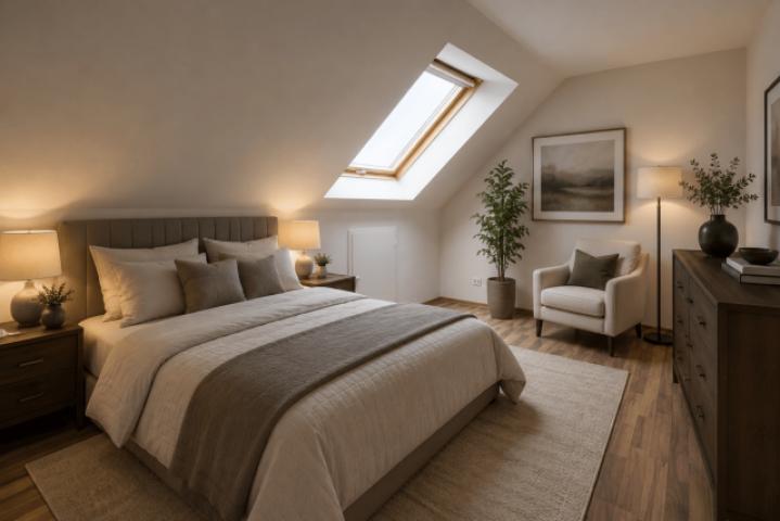 Schlafzimmer mit KI bearbeitet
