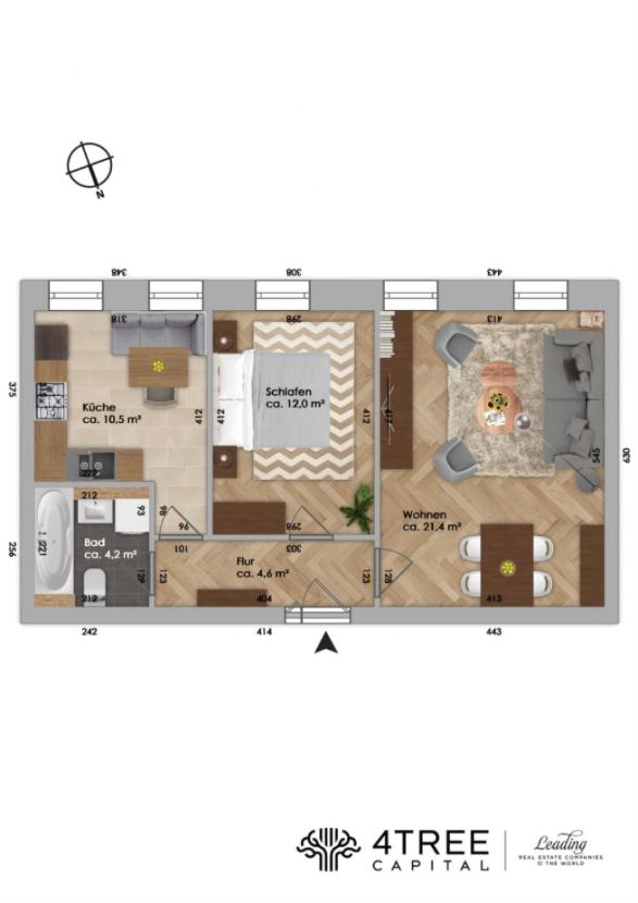Grundriss der Wohnung