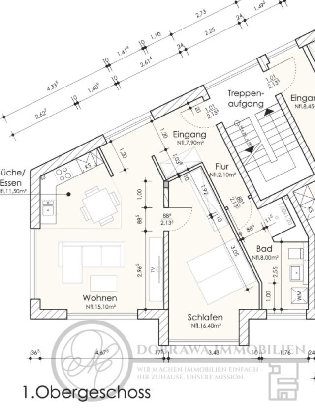 Grundriss 2-Zimmer-Wohnung