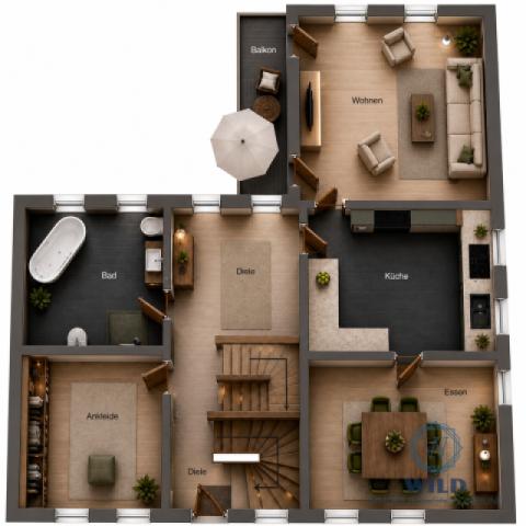 Grundriss-Maisonette - kein Maßstab