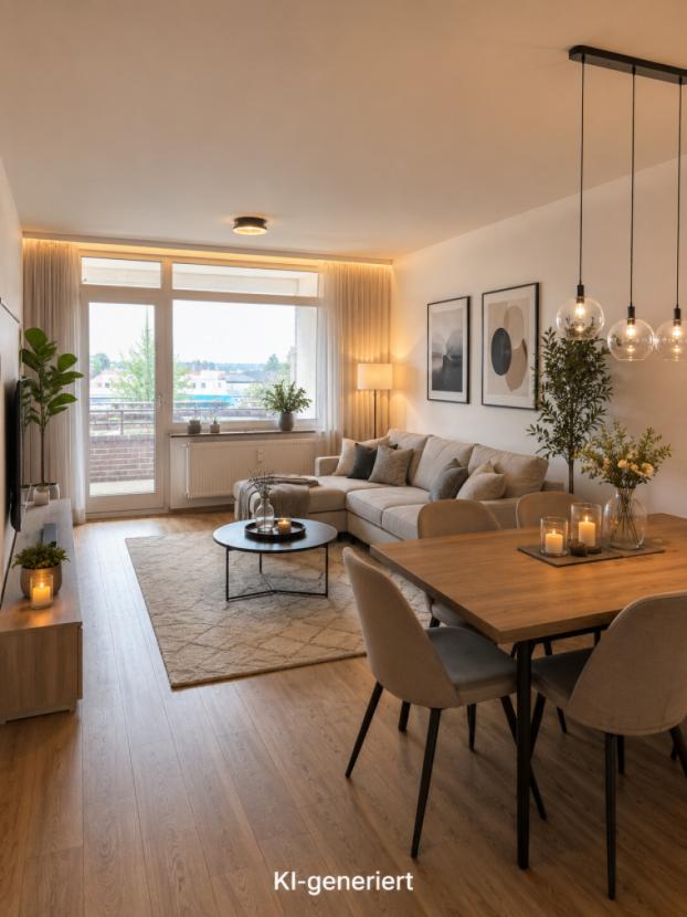 Wohnzimmer KI-generiert