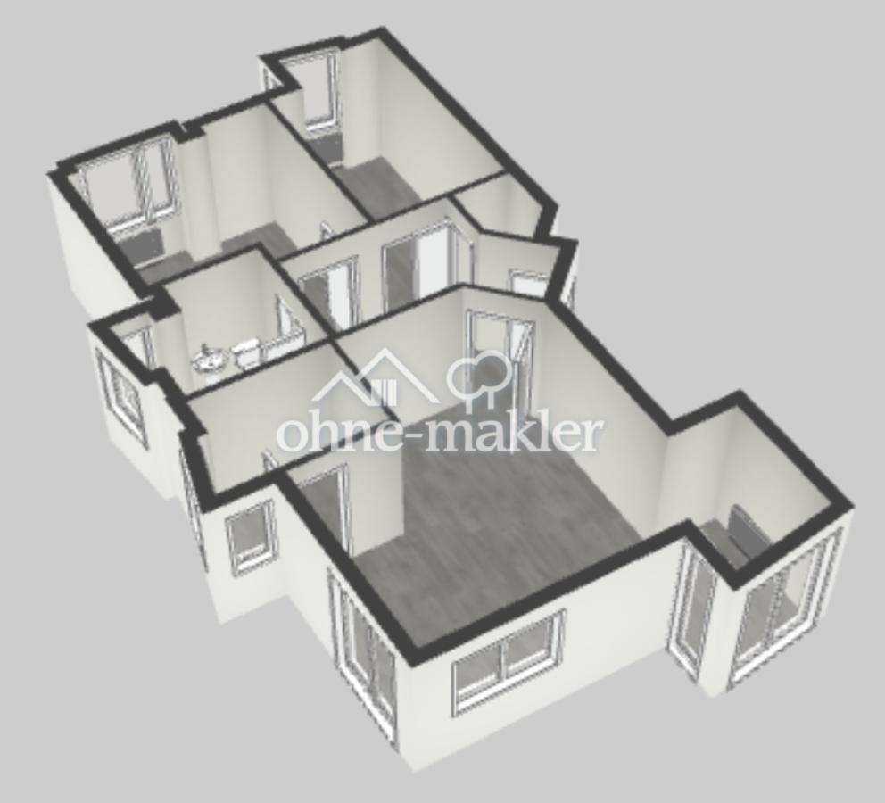 Grundriss - 3D - Seitenansicht