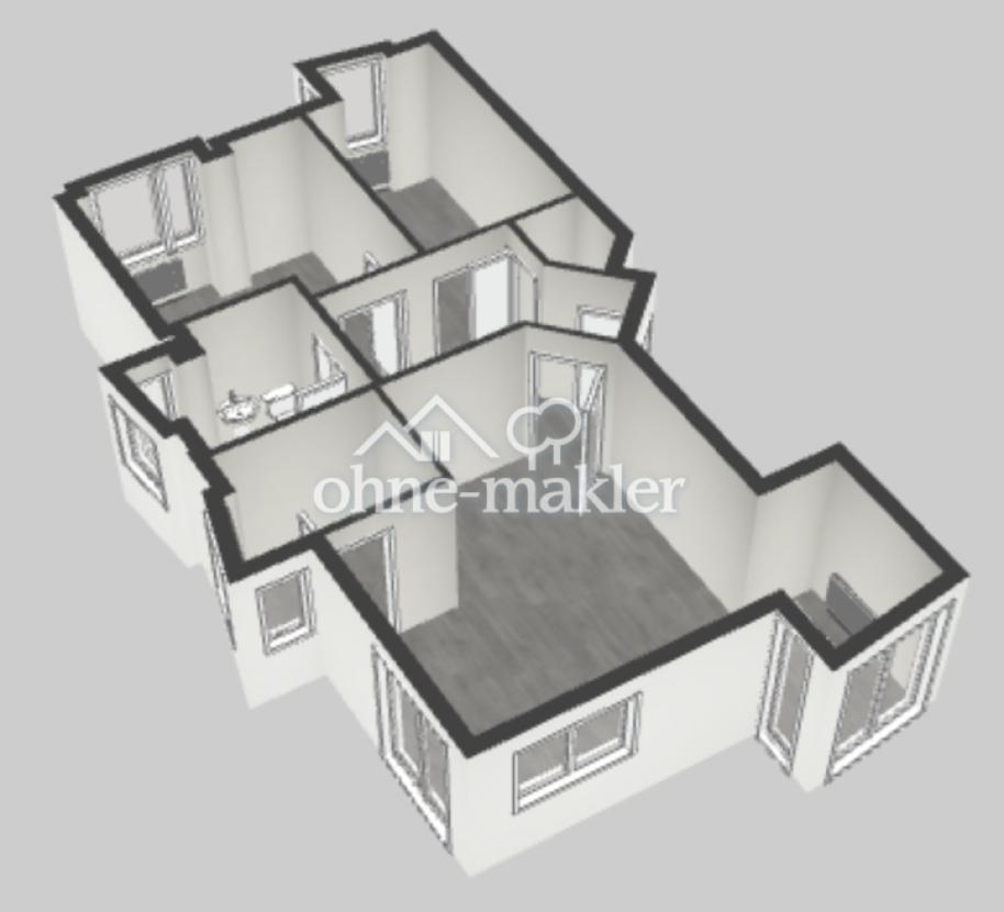 Grundriss - 3D - Seitenansicht