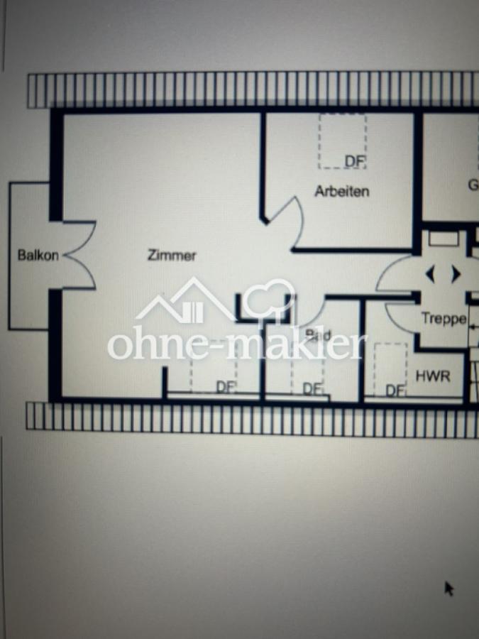 Grundriß, Balkon Südseite