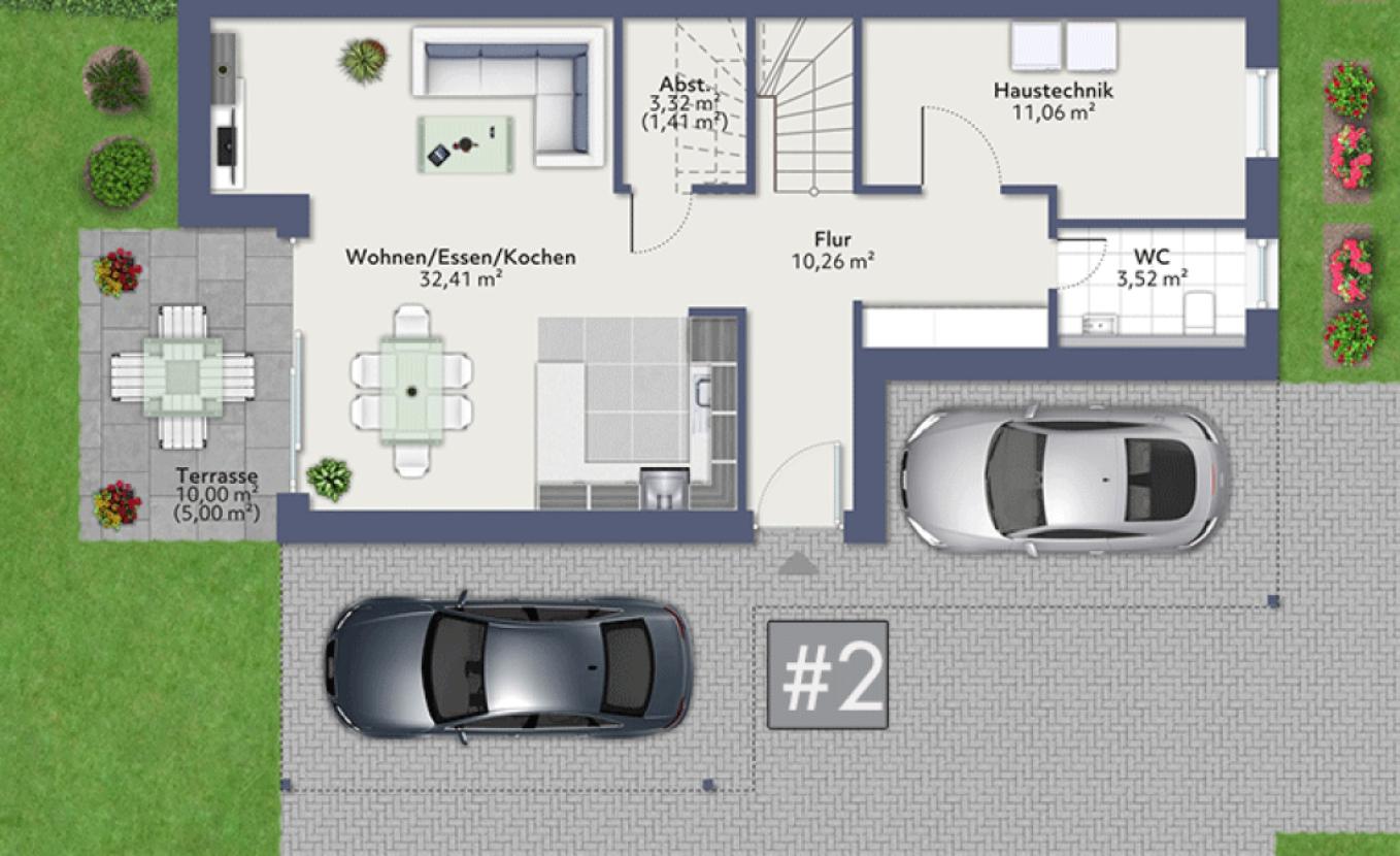 Grundriss EG: DHH #2