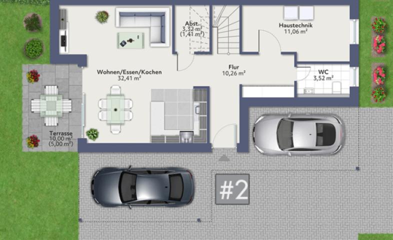 Grundriss EG: DHH #2