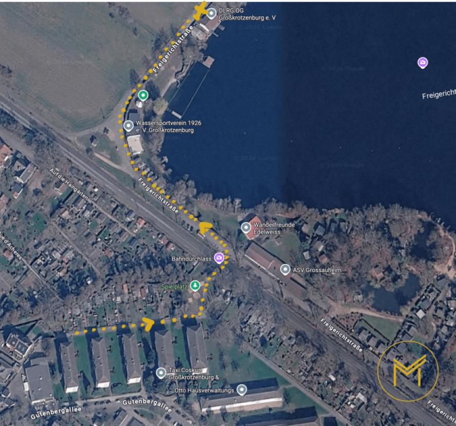 3 min Fuß / Radweg zum See