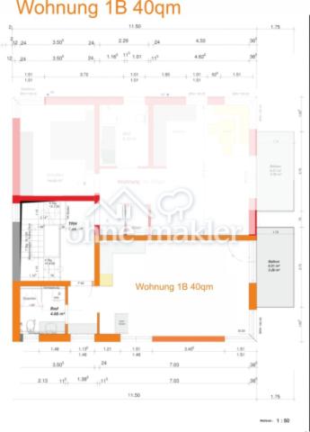 Grundriss 40 qm orange!