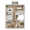 Grundriss 2D Dachgeschosswohnung