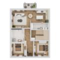 Grundriss Erdgeschosswohnung 2D