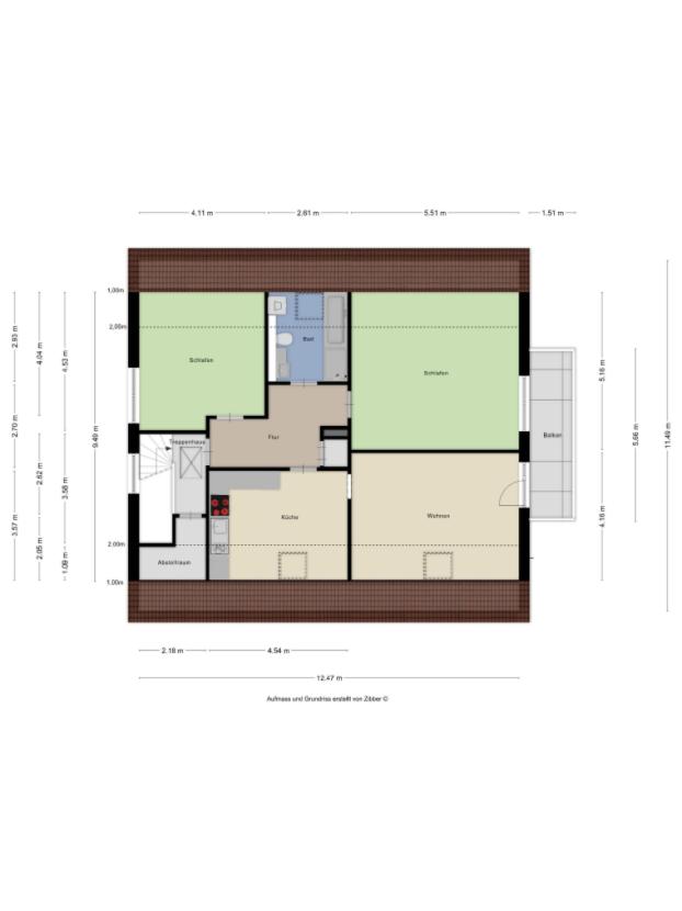 Grundriss Obergschoss (Einliegerwohnung)