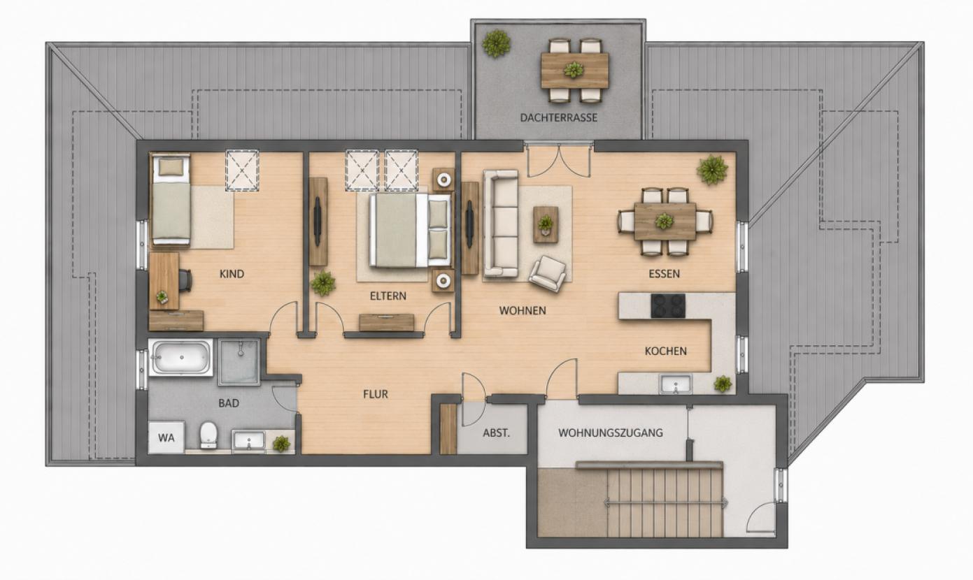 Grundriss Dachgeschosswohnung