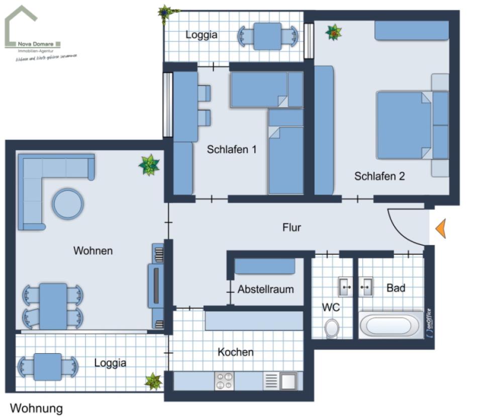 Grundriss 3,5 Zi. Whg. 