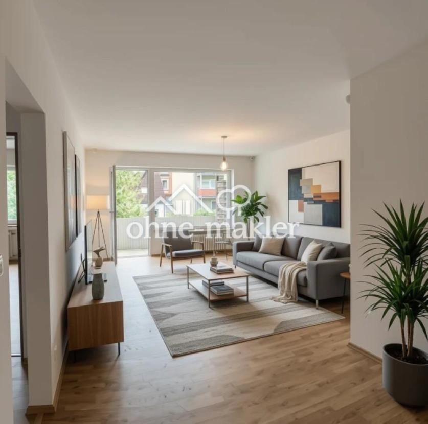 Wohnzimmer, Blick zum Garten