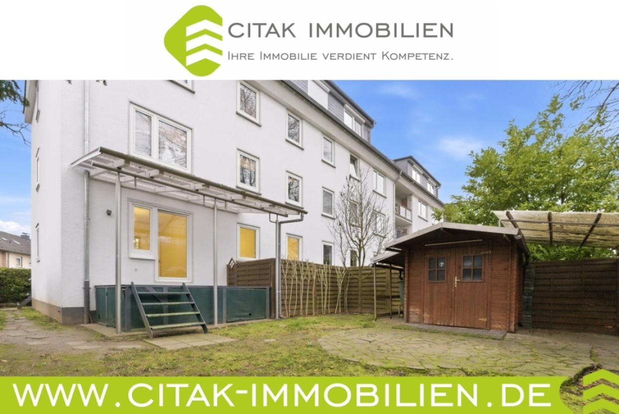 Seltene Gartenwohnung in Köln-Mülheim – 4 Zimmer, Terrasse, Balkon & Carport